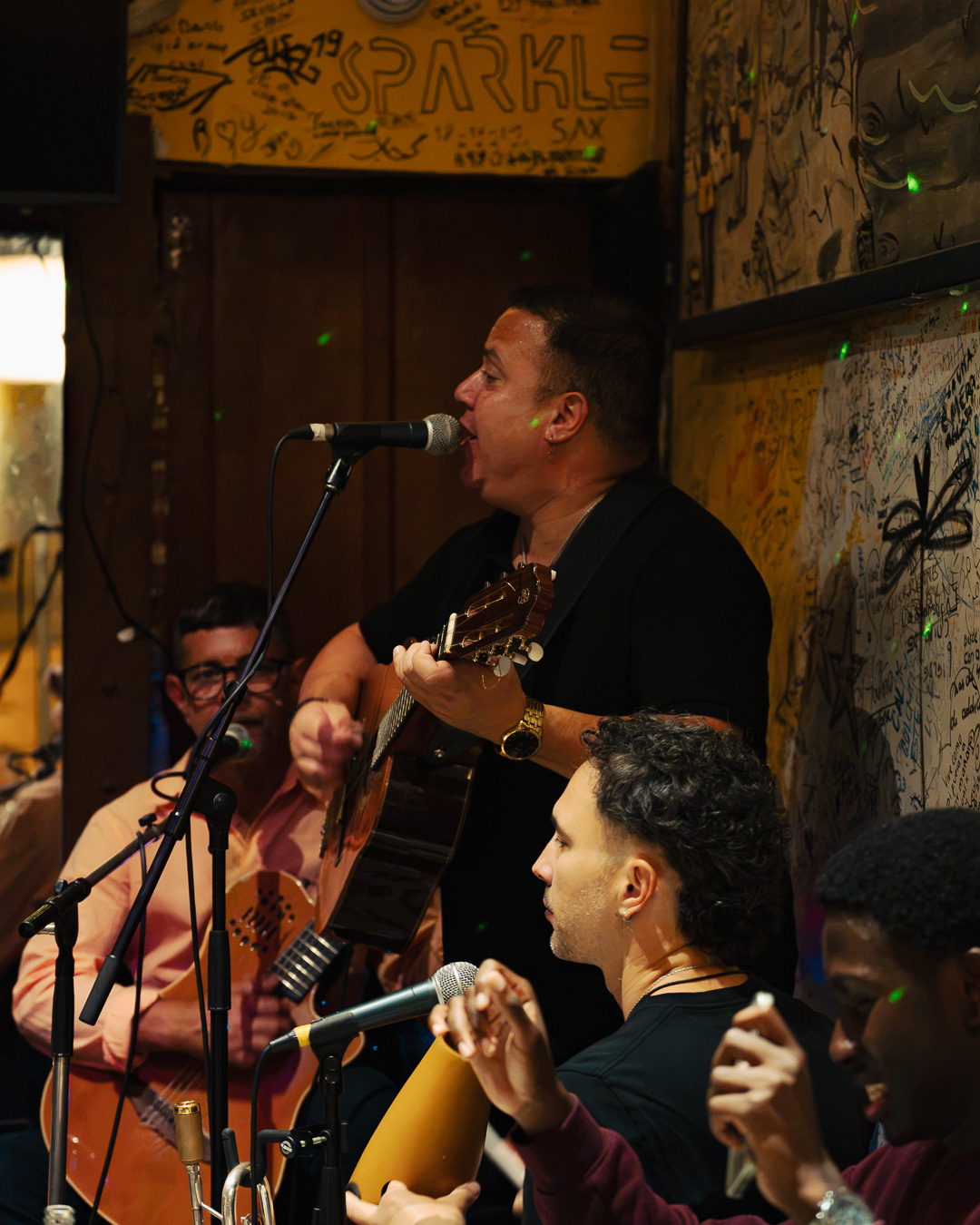 Live band playing Cuban salsa at Che Habana Café, Brussels