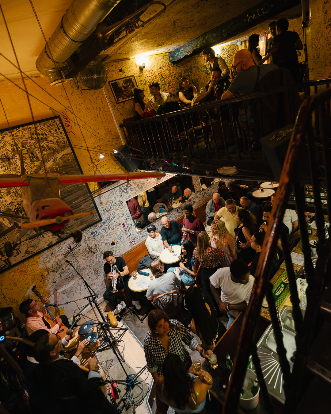 Live salsa band playing at Che Habana Café, the Cuban bar in Brussels